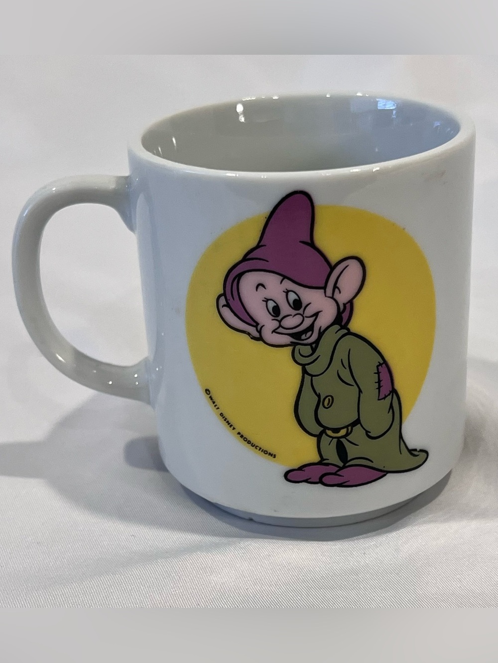 Vintage Disney Dopey Mug Walt Disney Productions Japan Snow White Dwarf